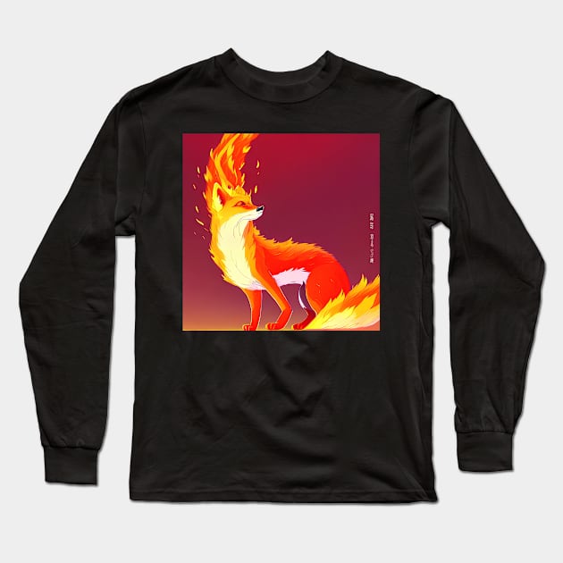 Fire Fox Long Sleeve T-Shirt by Artieries1